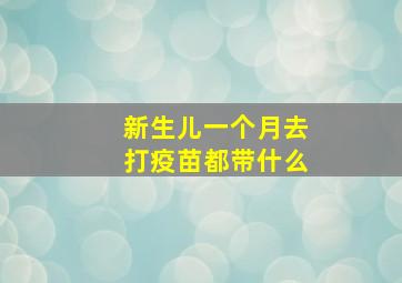 新生儿一个月去打疫苗都带什么