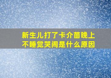 新生儿打了卡介苗晚上不睡觉哭闹是什么原因