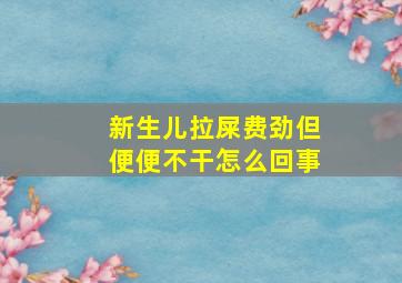 新生儿拉屎费劲但便便不干怎么回事