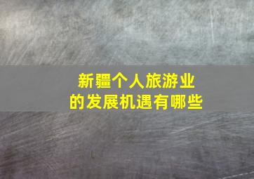 新疆个人旅游业的发展机遇有哪些