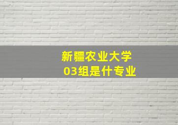 新疆农业大学03组是什专业