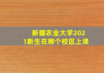 新疆农业大学2021新生在哪个校区上课