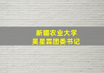 新疆农业大学吴星霖团委书记