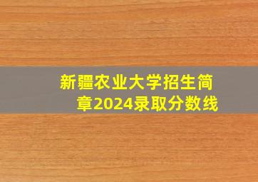 新疆农业大学招生简章2024录取分数线