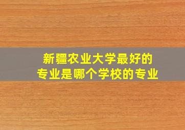 新疆农业大学最好的专业是哪个学校的专业