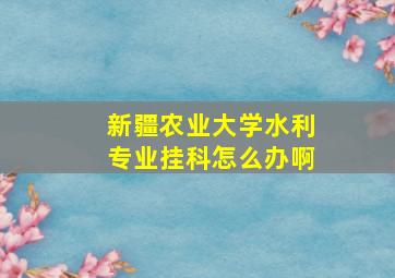 新疆农业大学水利专业挂科怎么办啊