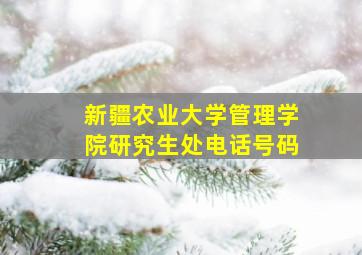 新疆农业大学管理学院研究生处电话号码