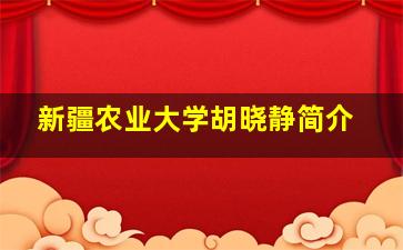 新疆农业大学胡晓静简介