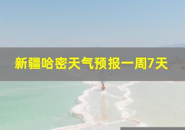 新疆哈密天气预报一周7天