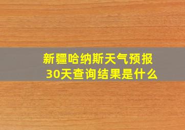 新疆哈纳斯天气预报30天查询结果是什么