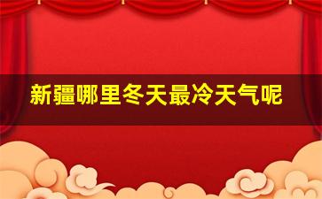 新疆哪里冬天最冷天气呢