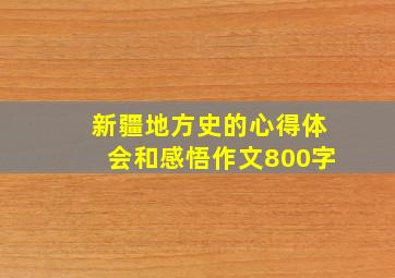 新疆地方史的心得体会和感悟作文800字