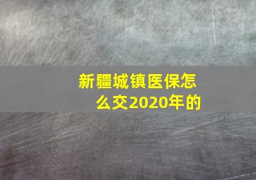 新疆城镇医保怎么交2020年的