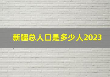 新疆总人口是多少人2023