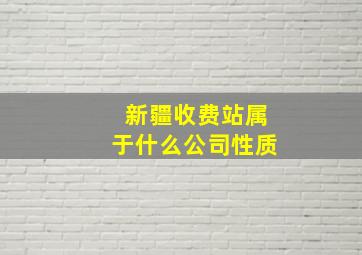 新疆收费站属于什么公司性质