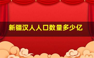 新疆汉人人口数量多少亿