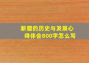 新疆的历史与发展心得体会800字怎么写