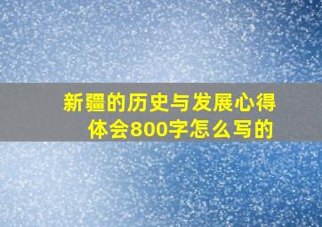 新疆的历史与发展心得体会800字怎么写的