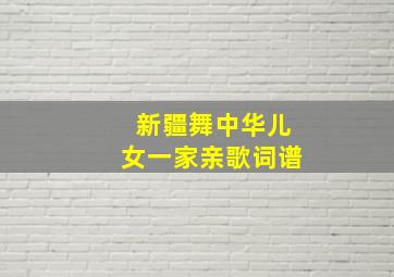 新疆舞中华儿女一家亲歌词谱