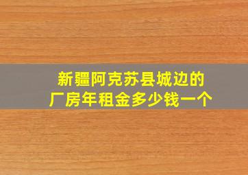 新疆阿克苏县城边的厂房年租金多少钱一个