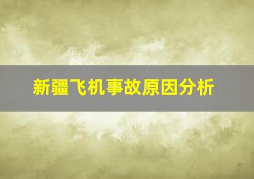 新疆飞机事故原因分析