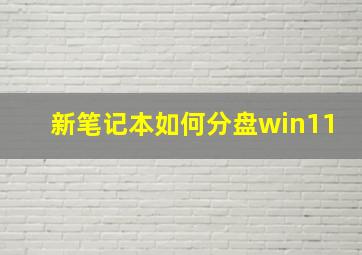 新笔记本如何分盘win11