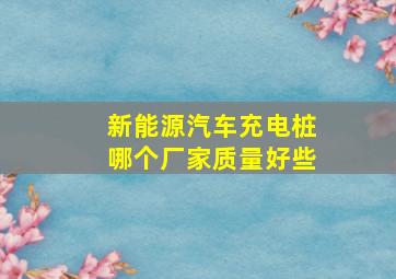 新能源汽车充电桩哪个厂家质量好些