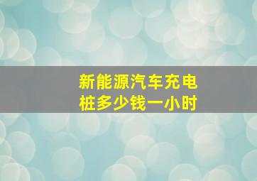 新能源汽车充电桩多少钱一小时