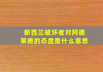 新西兰破坏者对阿德莱德的态度是什么意思