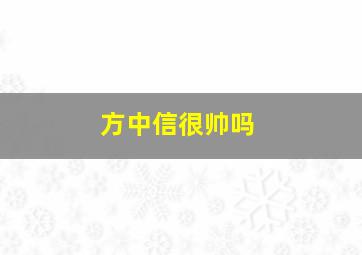 方中信很帅吗