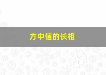 方中信的长相