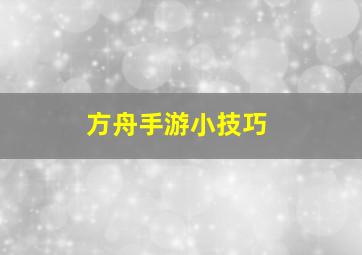 方舟手游小技巧