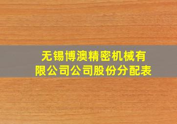 无锡博澳精密机械有限公司公司股份分配表