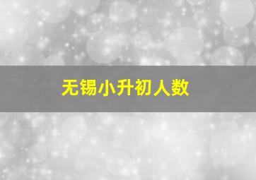 无锡小升初人数