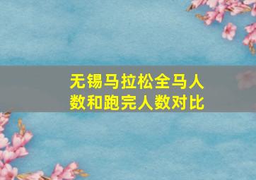 无锡马拉松全马人数和跑完人数对比