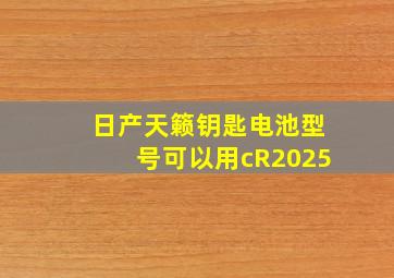 日产天籁钥匙电池型号可以用cR2025