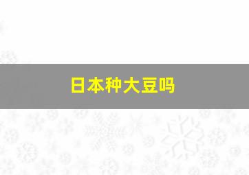 日本种大豆吗