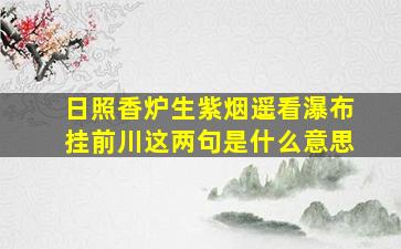 日照香炉生紫烟遥看瀑布挂前川这两句是什么意思