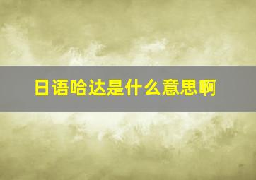 日语哈达是什么意思啊