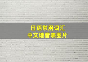 日语常用词汇中文谐音表图片