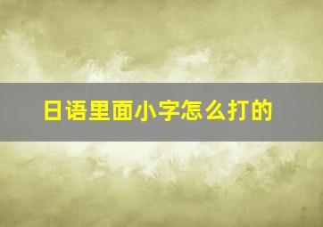 日语里面小字怎么打的