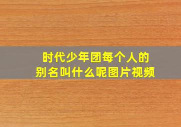 时代少年团每个人的别名叫什么呢图片视频