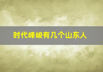 时代峰峻有几个山东人