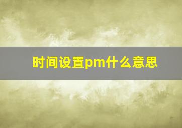 时间设置pm什么意思