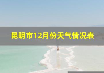 昆明市12月份天气情况表