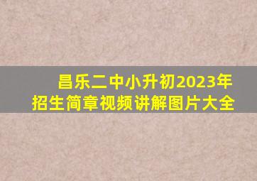 昌乐二中小升初2023年招生简章视频讲解图片大全