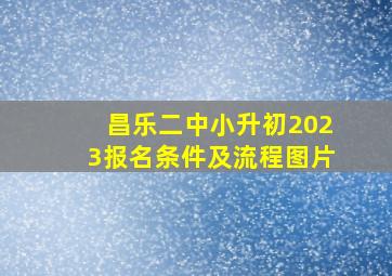 昌乐二中小升初2023报名条件及流程图片