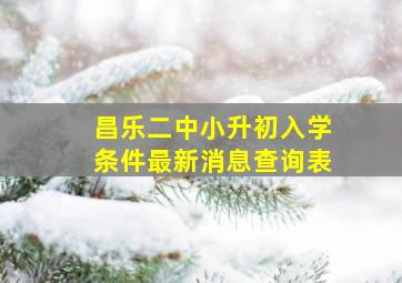 昌乐二中小升初入学条件最新消息查询表