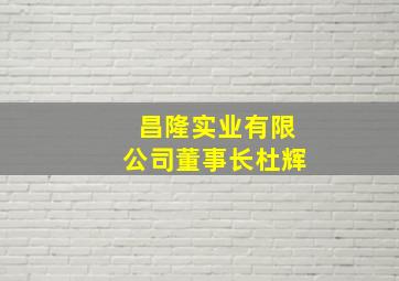 昌隆实业有限公司董事长杜辉