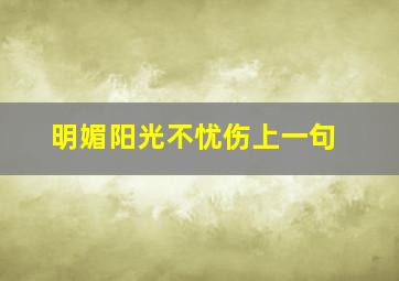 明媚阳光不忧伤上一句